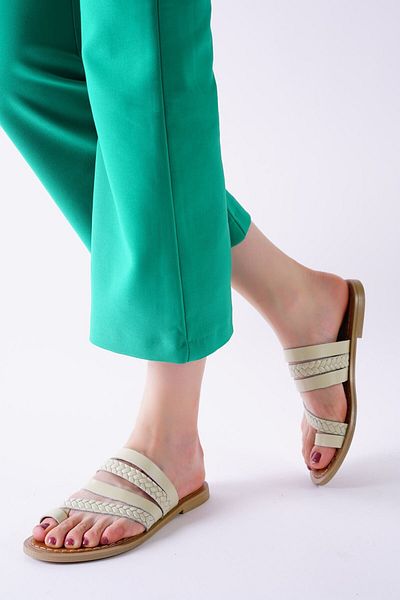 woman Aboll Beige Skin Slippers - Lisinya - 38