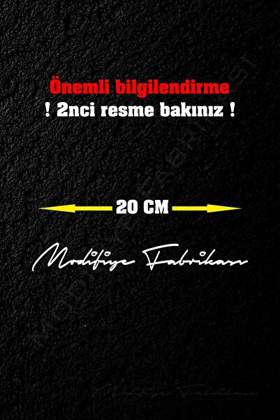 Modifiye Fabrikası Kişiye Özel Ad Soyad İmza Sticker Folyo 20x3 Cm - Beyaz -