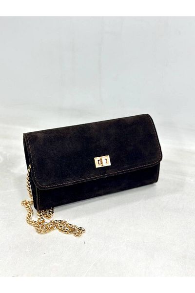 çkn sedat çakan çanta & fular & aksesuar Clamshell Bag Genuine Suede Leather Women's Hand Shoulder Diagonal Bag