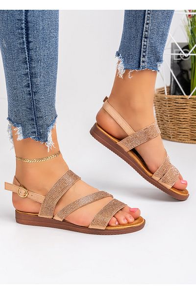 starlike Women's gold sandals A008
