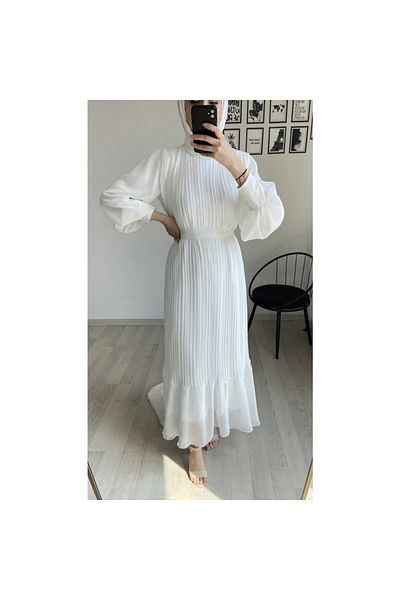 Efour Φόρεμα Hijab από πλισέ σιφόν