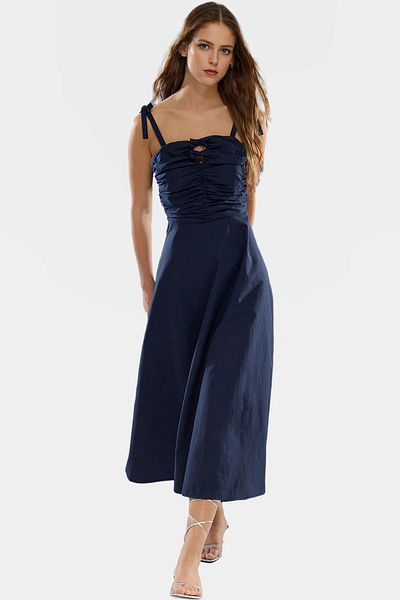 PayBuy Maxi a Line Terrycotton Woven Dress Heart Collar Design Comfortable Cutout Distinguished Material