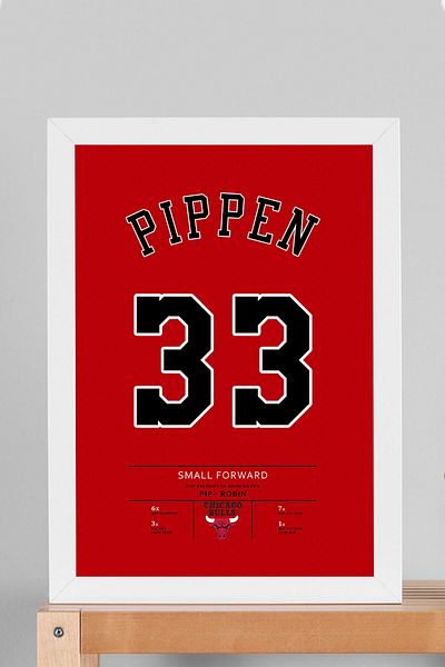 Saturn Tricou Scottie Pippen cu cadru - Tricou NBA Chicago Bulls