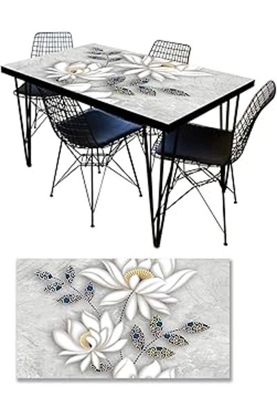 NETWORK ART Table Covering Foil Furniture Table Covering Foils White Flower
