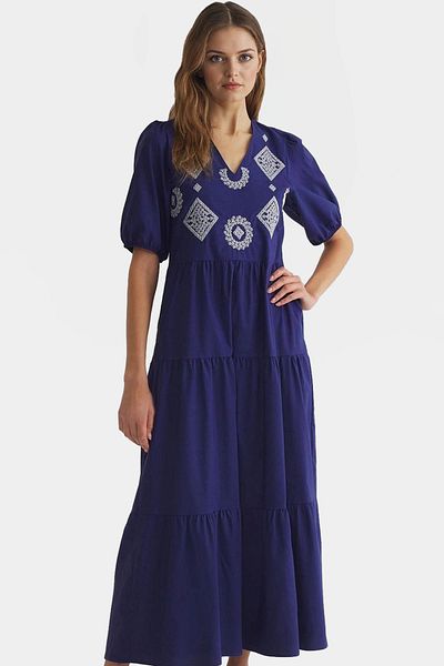 PayBuy Embroidered Maxi Dress Cotton Polyester Woven Summer Casual Trend Design Distinguished Material