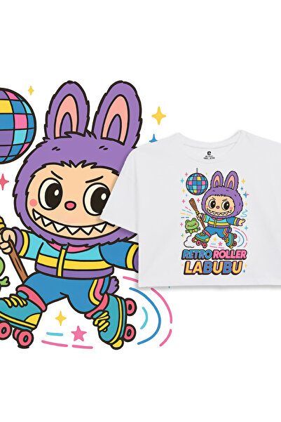 EZ Design Labubu Printed Kids Crop Tshirt