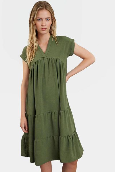PayBuy Stylish V-Neck Aerobin Woven Summer Dress Comfortable Fit Daily Use Premium Quality