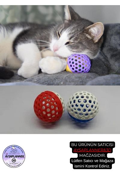 aysaplanner Cat Ball, Cat Toy, Colorful Sound-Making Cat Ball with Chinese Sound, 2 Pieces