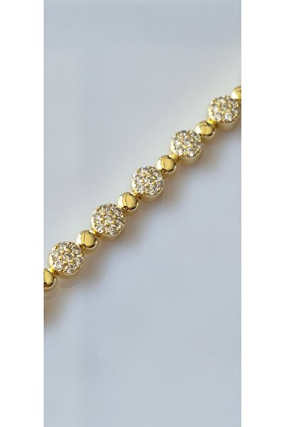 shesra Yuvarlak Zirkon Taşlı VIP Çelik Bileklik