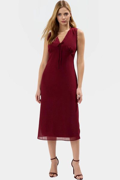 PayBuy Stylish A-Line Midi Dress Lace Detail Summer Woven Fabric Carefully Selected Comfortable