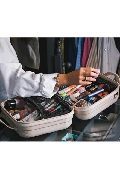 Skygo Mini Valiz Çanta ANRASİT Seyahat Çantası Kişisel Bakım Çantası Kozmetik Makyaj Çantası Kabin Bagajı