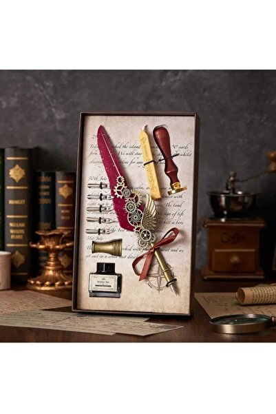 mr shopping Mr Feather Dip Inkwell Set Fountain Pen Calligraphy Pen Office, Lover, Teacher's Day, Christmas Gift