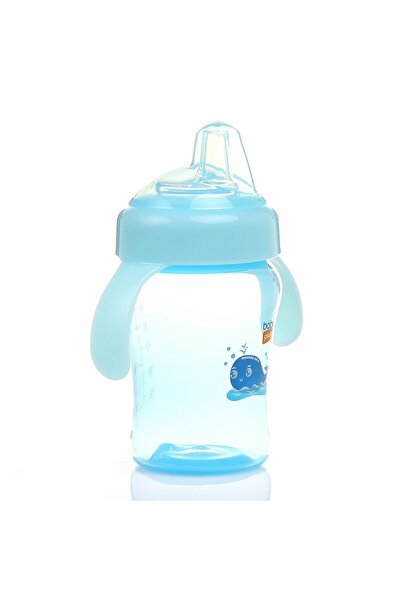 Baby Plus Antikolik Kulplu PP Alıştırma Bardağı 6+ Ay 240 ml Mavi