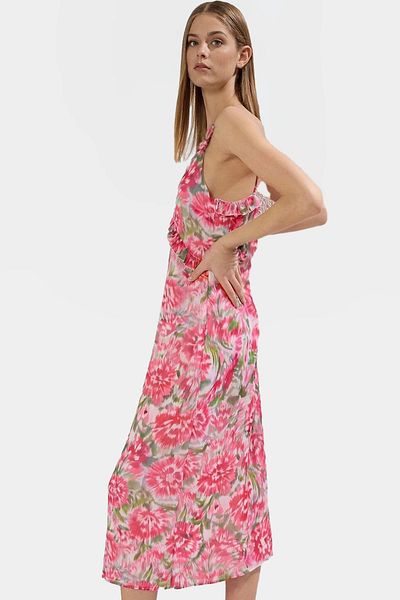 PayBuy Chiffon a Line Midi Dress Floral Pattern Summer Casual Style Durable Material Quality Craftsmanship