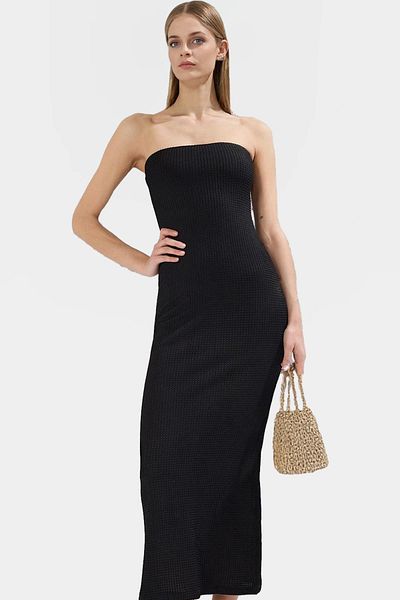 PayBuy Maxi Knitted Dress Strapless Bodycon Lining 98% Polyester Summer Premium Quality Long Lasting