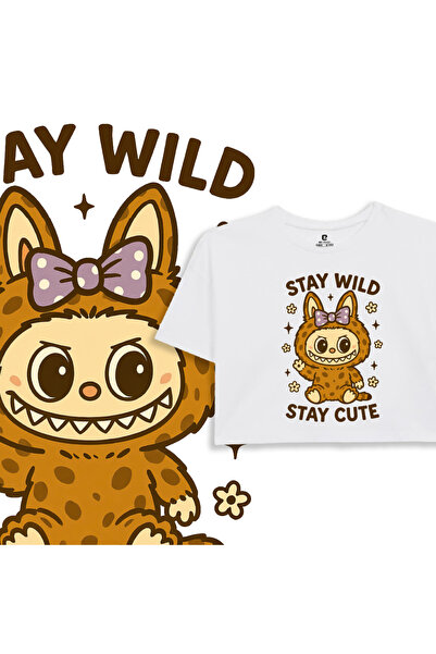 EZ Design Labubu Printed Kids Crop Tshirt