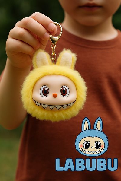 TOYFEST Labubu Plush Keychain Bag Filler - Model 4 - Yellow