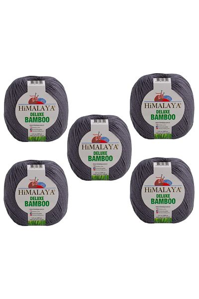 Himalaya Deluxe Bamboo, 5 Yumak, 500g Gram, Cardigan Sweater Yarn 124-37