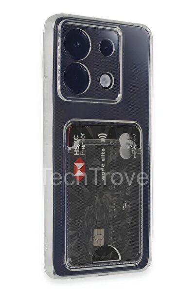 TechTrove Poco X6 Kılıf Kartlıklı Kamera Çıkıntılı Şeffaf Darbe Korumalı A Ka...