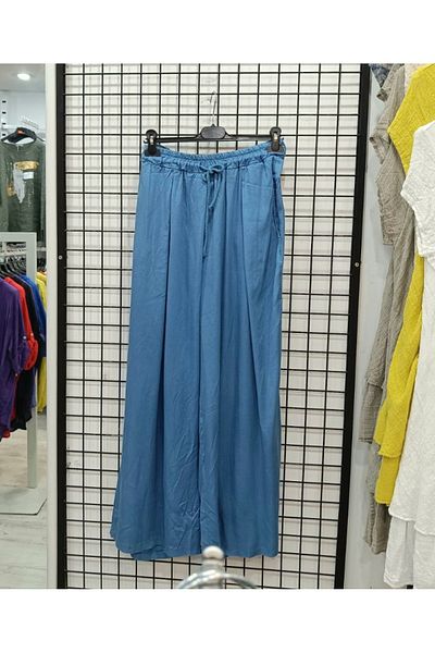 Butik Şans Lyocell Fabric Italian Trousers with Elastic Waist Pocket