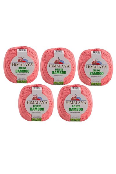 Himalaya Deluxe Bamboo, 5 Yumak, 500g Gram, Cardigan Sweater Yarn 124-08