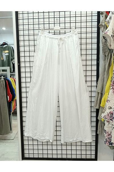 Butik Şans Lyocell Fabric Italian Trousers with Elastic Waist Pocket