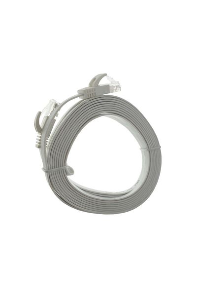 OEM UTP cat.6 cable, 2xRJ45 plug, length 5m, flat, network connection, ethernet, white