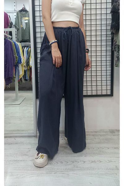Butik Şans Lyocell Fabric Italian Trousers with Elastic Waist Pocket