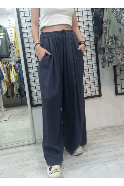 Butik Şans Lyocell Fabric Italian Trousers with Elastic Waist Pocket