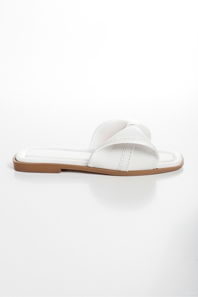 Lideral ALB Femei Bow Detaliat Zilnic de vară Mitra Bundle Sea Beach Home Papuci de zi cu zi