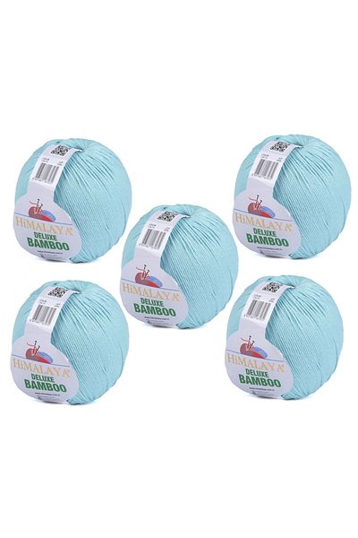 Himalaya Deluxe Bamboo, 5 Yumak, 500g Gram, Cardigan Sweater Yarn 124-15