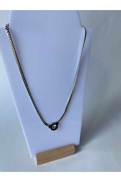 marsel aksesuar Serenay Çağla Silver Steel Necklace