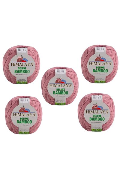 Himalaya Deluxe Bamboo, 5 Yumak, 500g Gram, Cardigan Sweater Yarn 124-42