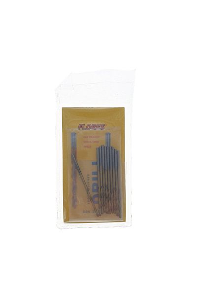 flores Set of 10 Hss Titanium Drill Bits, Din 338, For Metal, 1.5 Mm X 40mm, 10setf-12139
