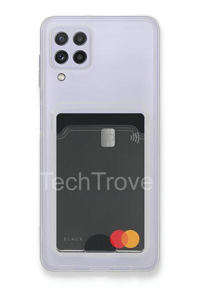 TechTrove Samsung Galaxy M32 Kılıf Kartlıklı Kamera Çıkıntılı Şeffaf Darbe Ko...