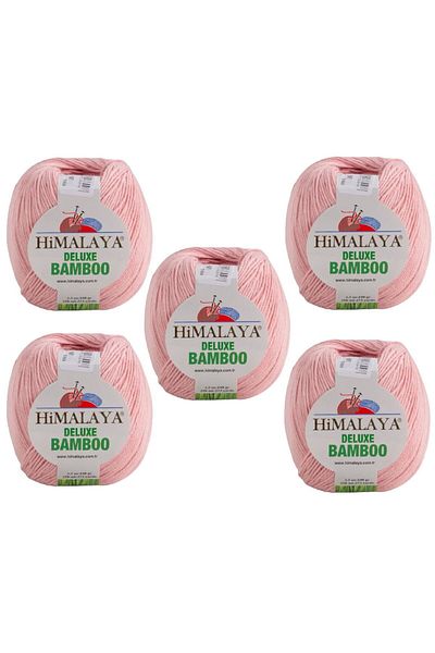 Himalaya Deluxe Bamboo, 5 Yumak, 500g Gram, Cardigan Sweater Yarn 124-44