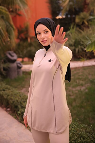 Wovi Women's Tracksuit Set Half Zipper Diver Fabric Jogger Fit