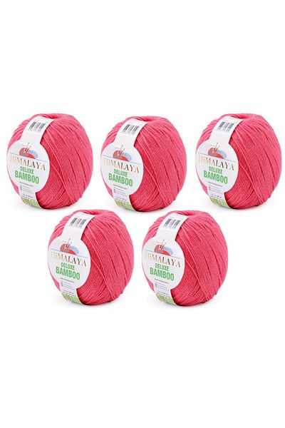 Himalaya Deluxe Bamboo, 5 Yumak, 500g Gram, Cardigan Sweater Yarn 124-09