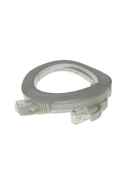 OEM UTP cat.6 cable, 2xRJ45 plug, length 5m, flat, network connection, ethernet, white