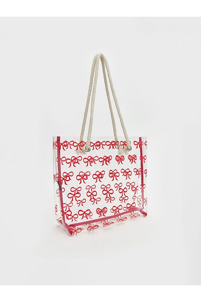 LC Waikiki Bow Patterned Women's Beach Bag