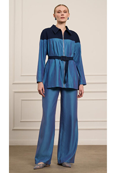 FTZ WOMEN MAVİ KEMERLİ TAKIM