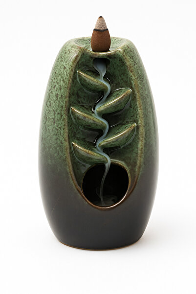 Hyge Yeşil Seramik Şelale Tütsülük / Green Ceramic Waterfall Backflow Incense...