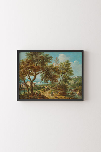 epiqart Peisajul lacului Garda și Salo - Cadru negru