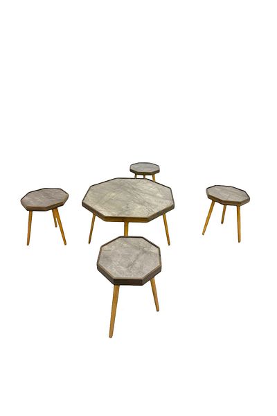 Ch 5-piece Turkish wooden table set