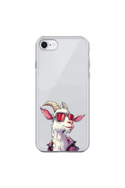 Dali Design حافظة شفافة متوافقة مع هاتف iPhone 8 بتصميم Cool Goat