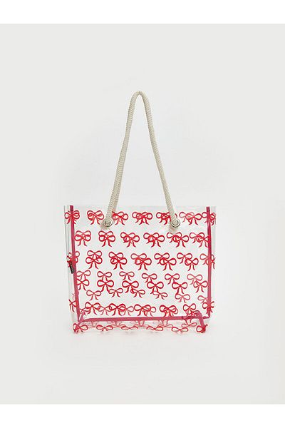 LC Waikiki Bow Patterned Women's Beach Bag