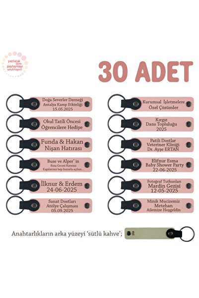 Miaju هدية مخصصة للشركات، مجموعة من 30 قطعة، سلسلة مفاتيح جلدية مكتوبة بالعلا...