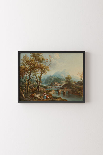 epiqart A Lake Landscape - Black Frame