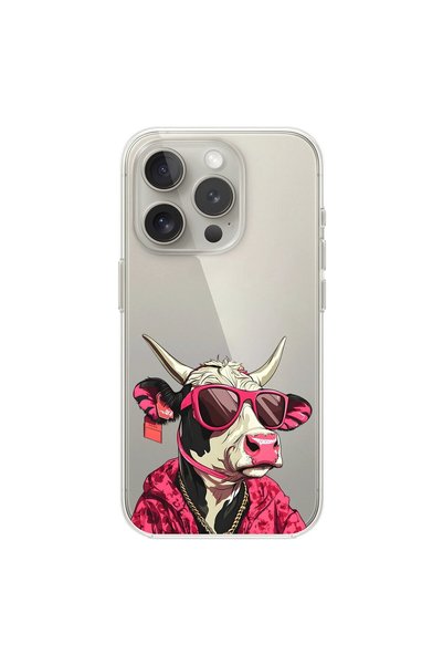 Dali Design حافظة شفافة متوافقة مع هاتف iPhone 16 Pro Max بتصميم Cool Cow