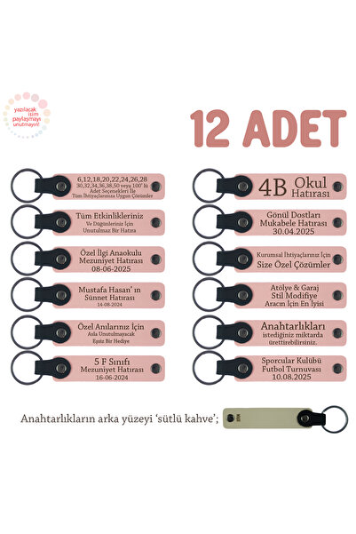 Miaju هدية للمناسبات الشركة، مجموعة من 12، سلسلة مفاتيح جلدية مع اسم مكتوب، ب...